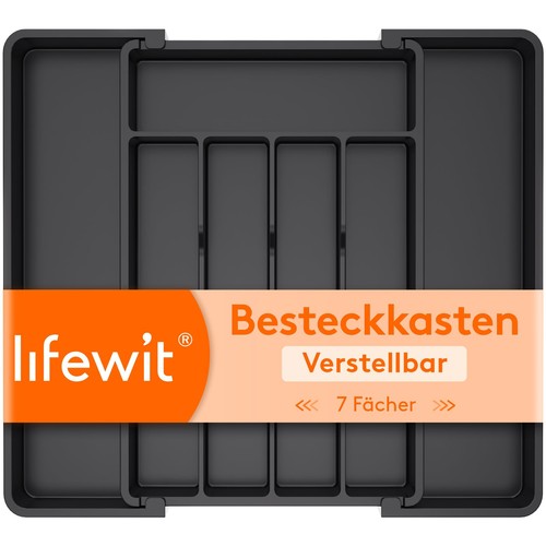 Besteckkasten schwarz - 35,